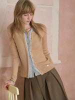 Layered Lace Trim Knit Cardigan