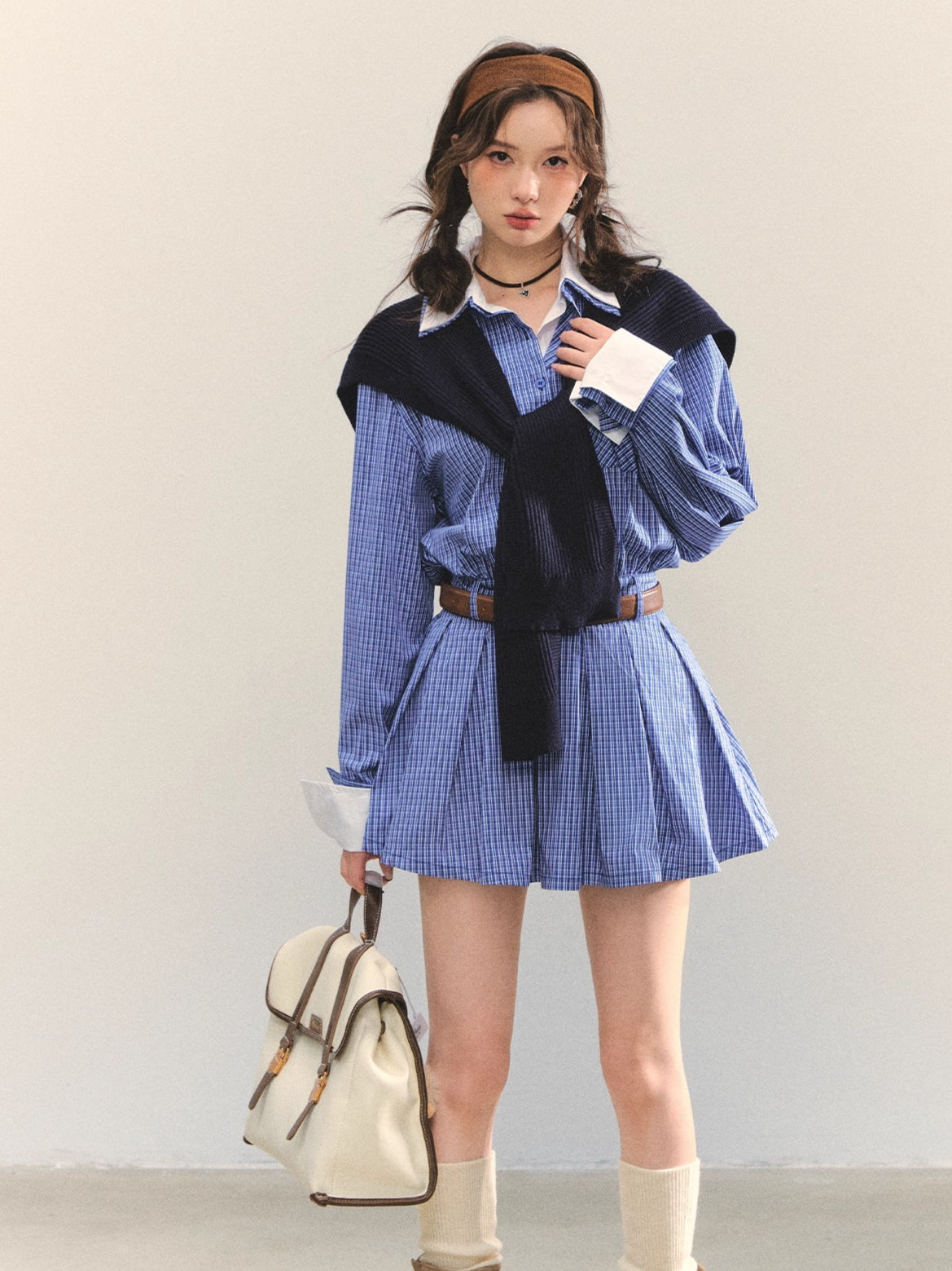 PLaid Cape A-Line 2-in-1 Dress &amp; Cape Set