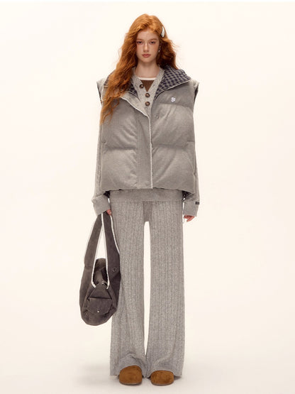 Reversible Check Lace Vest