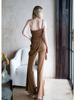 Lace Tie Top Flare Pants Set
