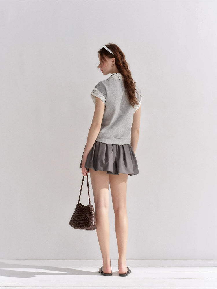 Contrast Polka Shirt
