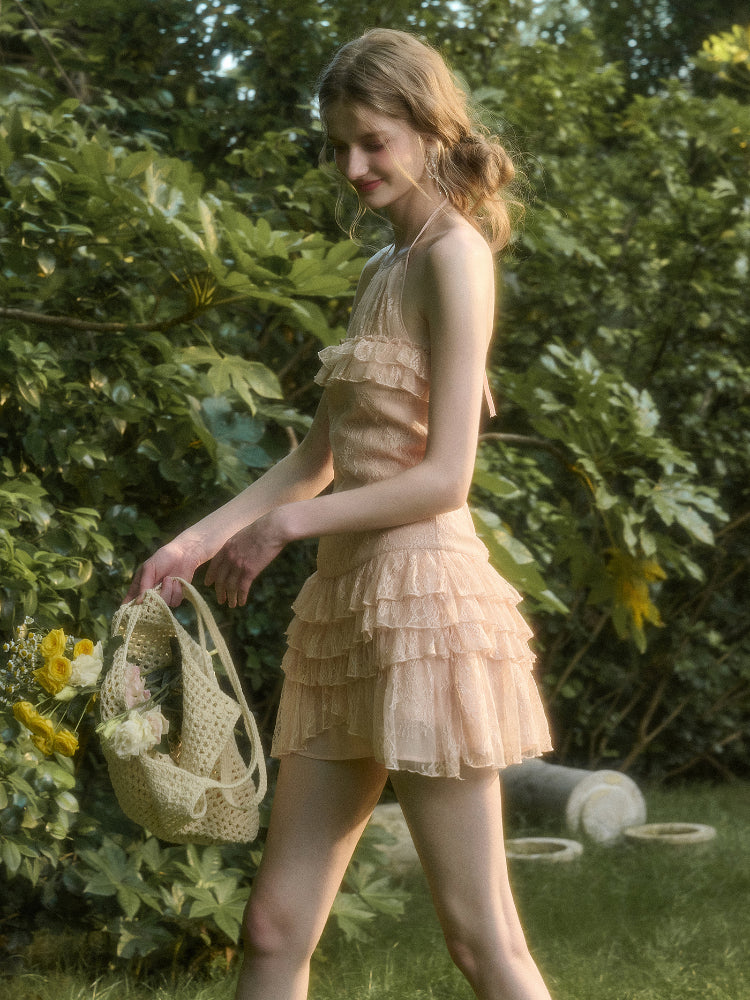 Pink Lace Slip Dress