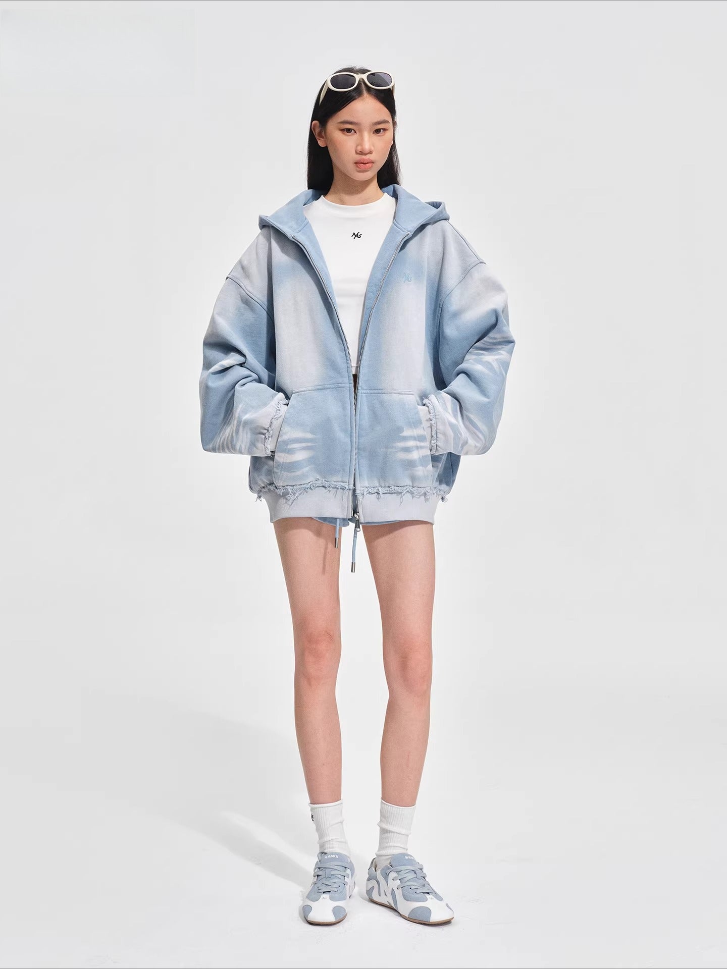 Equestrian Blue Oversized Hoodie