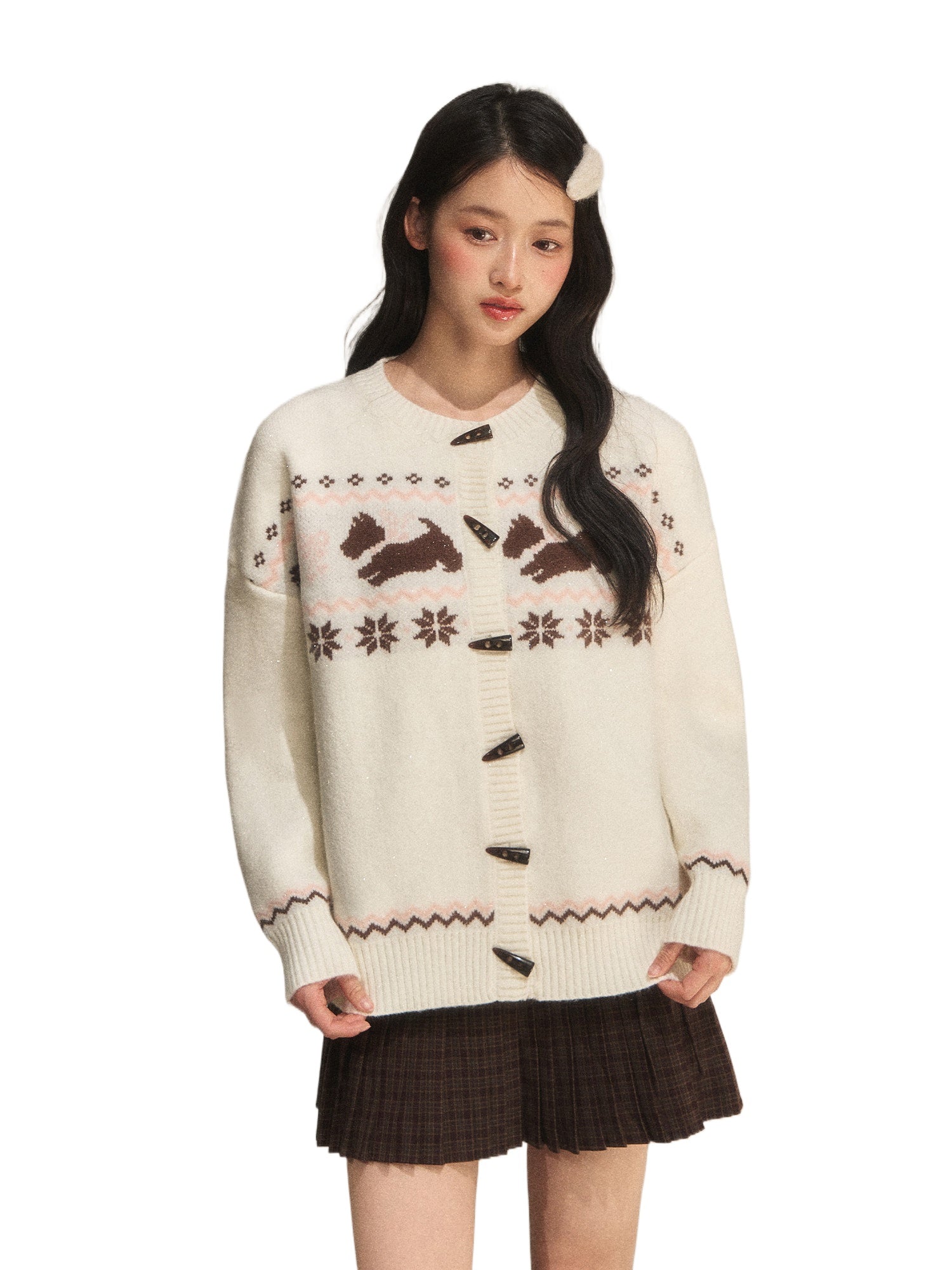 Fair Isle Toggle Cardigan