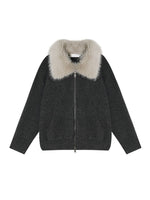 Wool-Blend Zip-Up Knit Jacket Set