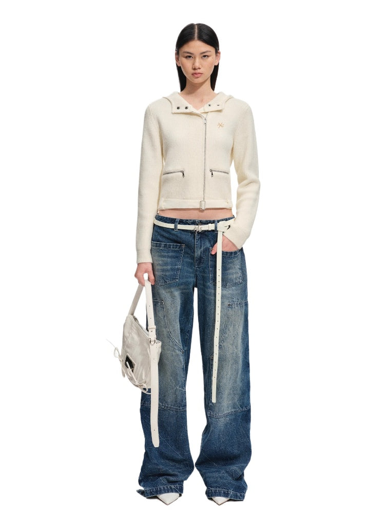 "Wasteland" Vintage Washed Wide-Leg Jeans