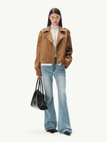 Vintage Suede Texture Leather Jackeat