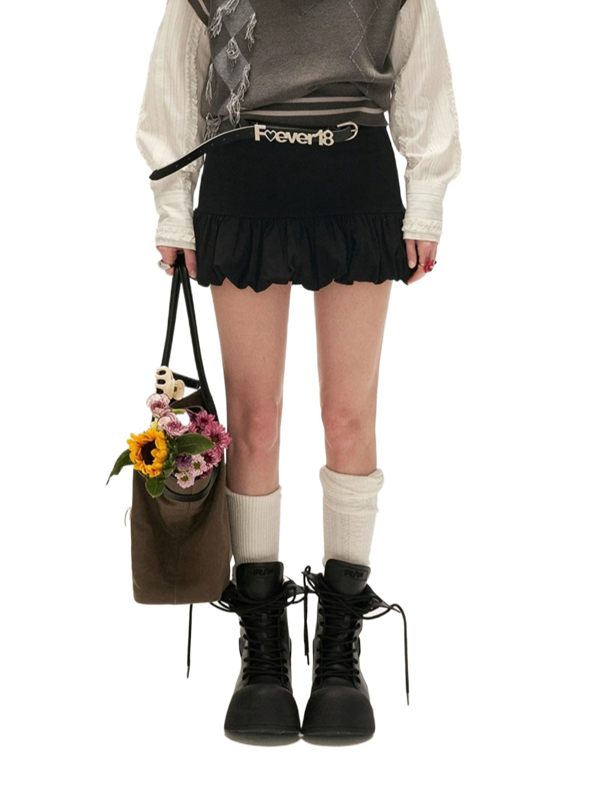 Ruched Tulip Bodycon Mini Skirt