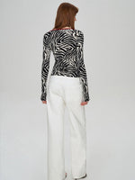 Zebra Deep-Neck Top