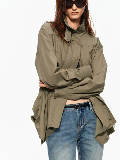 Pleated Waist Utility Jacket