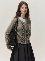 Ruffle Trim Vintage Knit Sweater