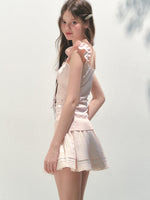 Pink Lace Flutter Sleeves Top