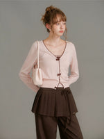Bow Trim Knit Set