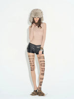 Rhinestone Mesh Turtleneck Top
