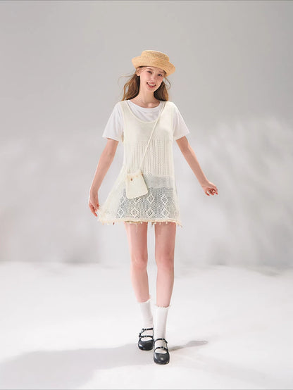 Shell Trim Knit Layered Set