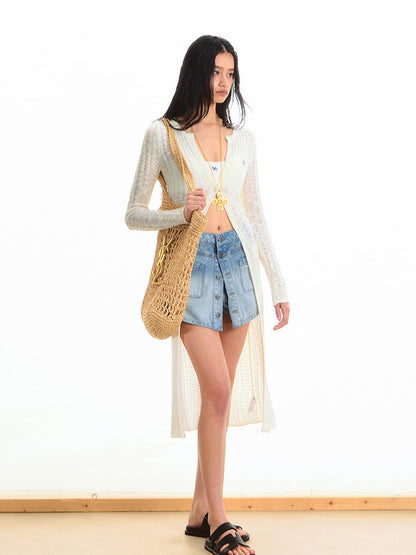 Layered Mammoth Denim Skirt
