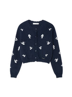 Navy Floral Embroidered Cardigan & Camisole Set