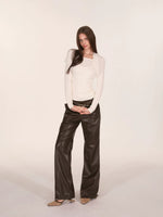 Fox Fur Trim Layered Halter Knit Top