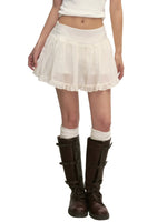 Apricot Ballet Ruffle Mini Skirt