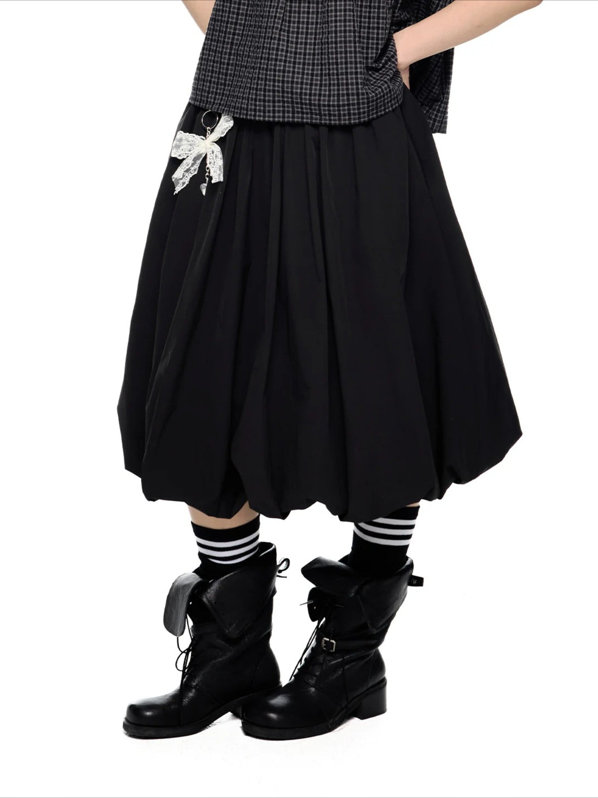 Plaid Peter Pan Top