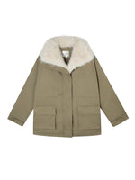 Detachable Fur Collar Padded Parka