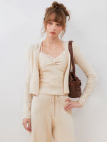 Knotted Wave Trim Knit Set