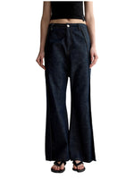 Structured Low Rise Drop-Crotch Flared Jeans