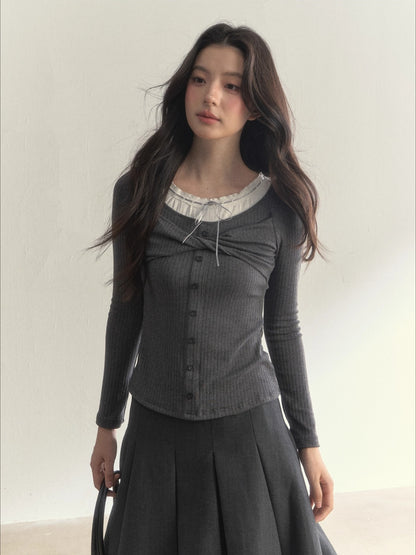 Bowknot Knit T-Shirt