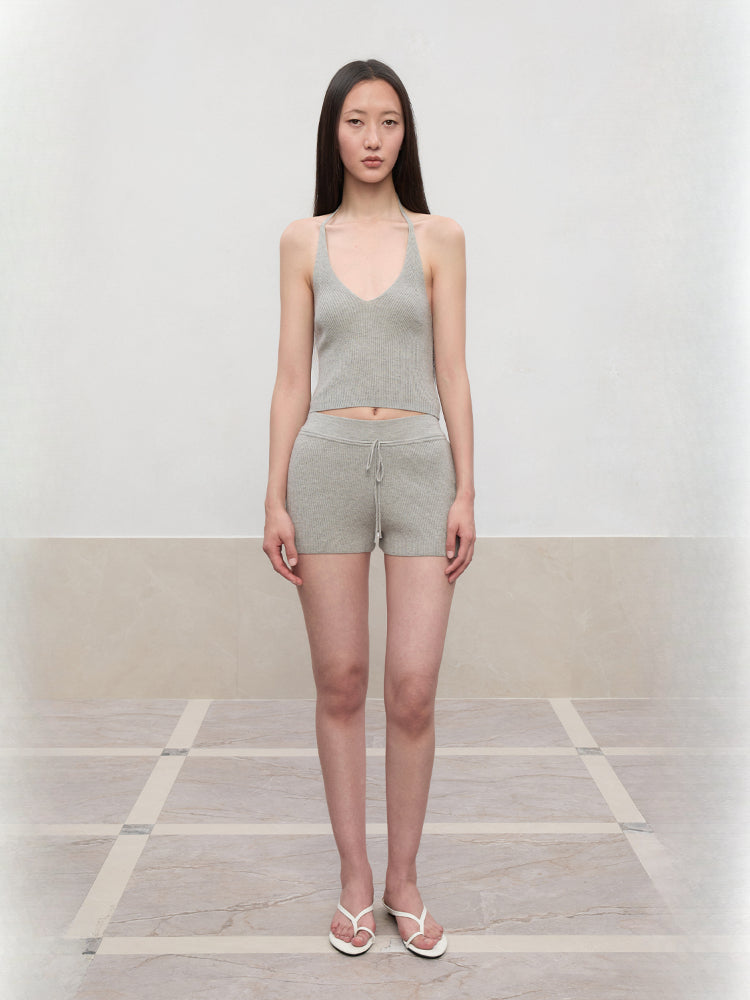 V-Neck Halter Layering Knit Vest
