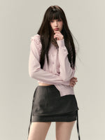 Irregular Ruffle Design Knit Top