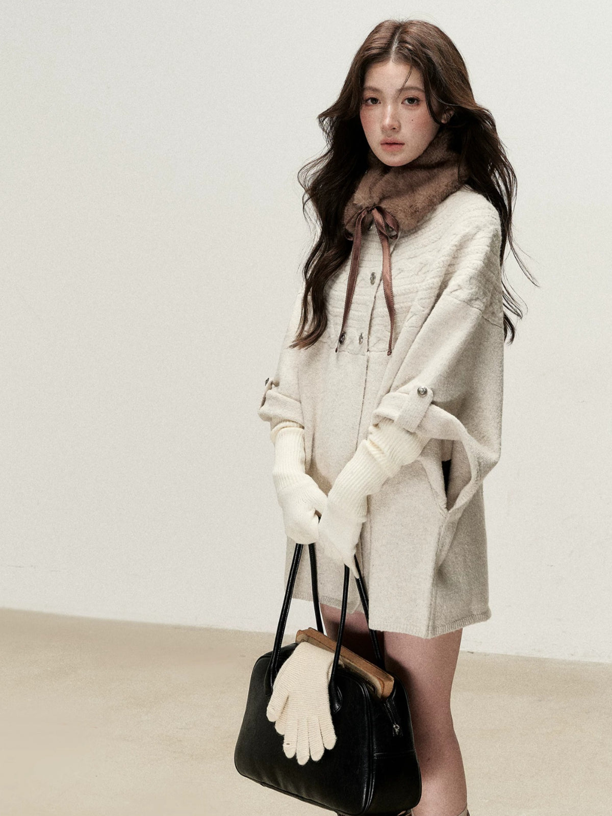 Cable Knit Cape Cardigan