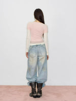 Colorblock Faux Layered Long Sleeve Tee