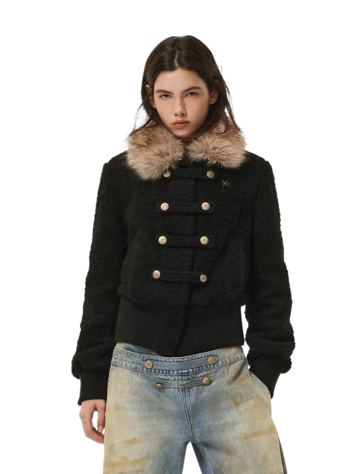 Detachable Faux Fur Bouclé Jacket