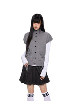 Korean Wool Knit Vest Cardigan