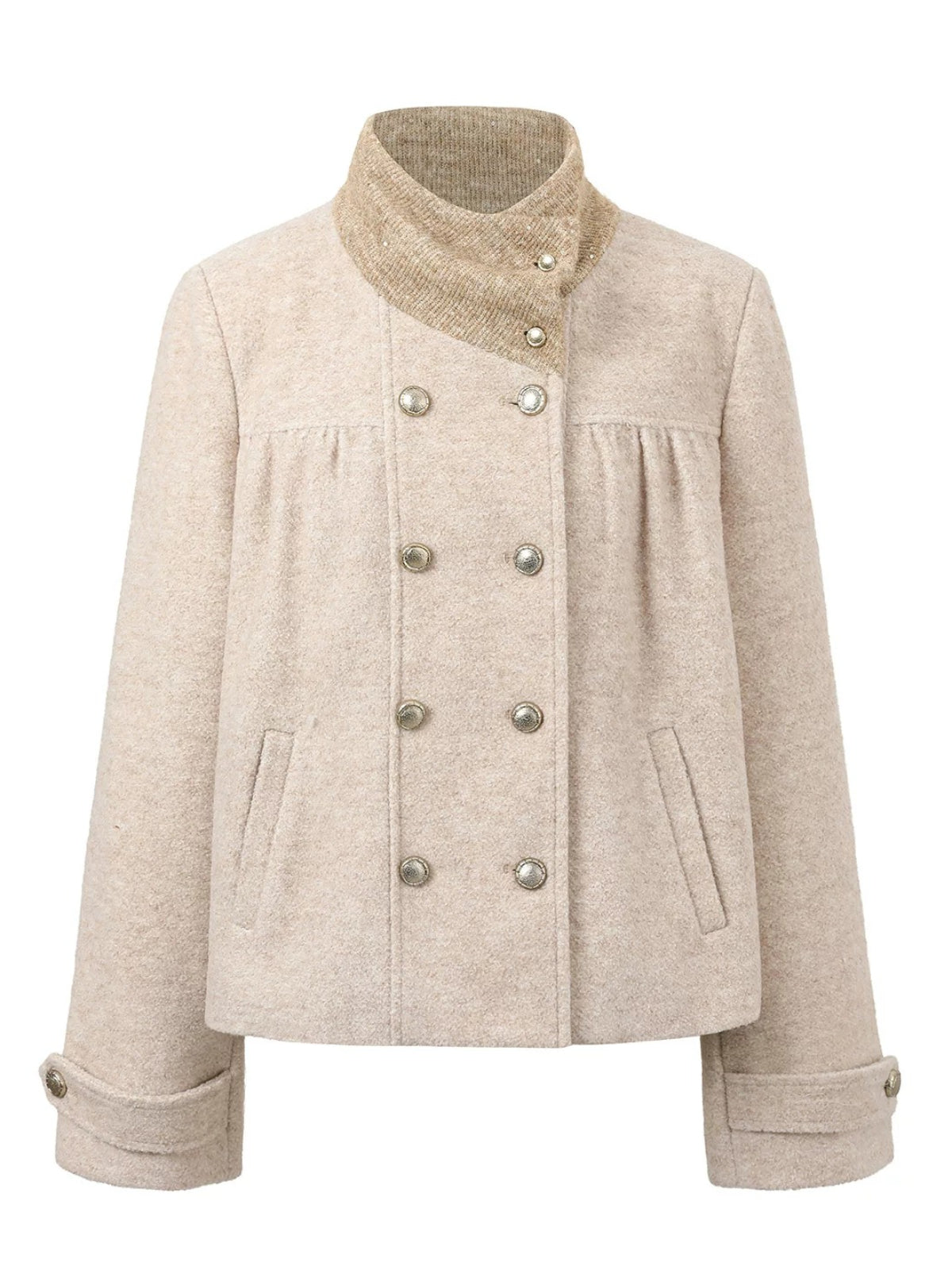 Vintage Gathered Wool Blend Jacket