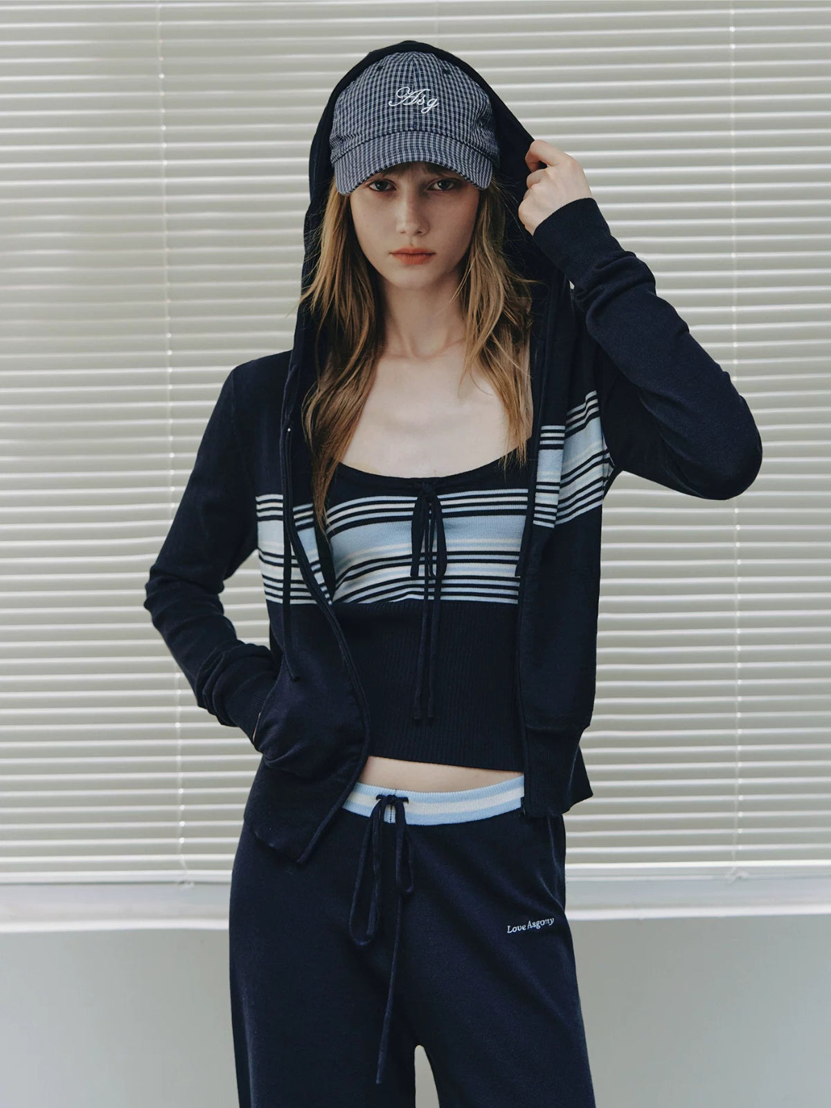 Striped Knit Three Piece Set