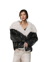 Midnight Fur Collar Leather Jacket