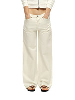 White Mid-Rise Straight Jeans