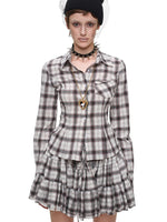 Plaid Shirt & Skort Set