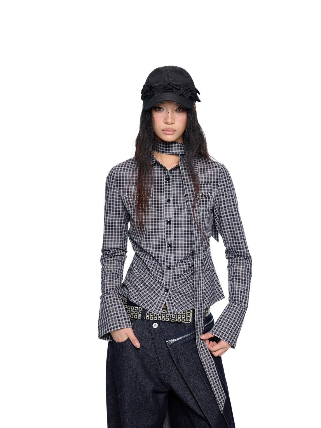 Plaid Bow Tie Shirt