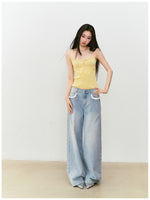 Lace Trim Vintage Jeans