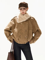 Asymmetric Fur Collar Coat