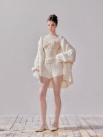 Knit Sweater Cardigan Coat & Shorts Set