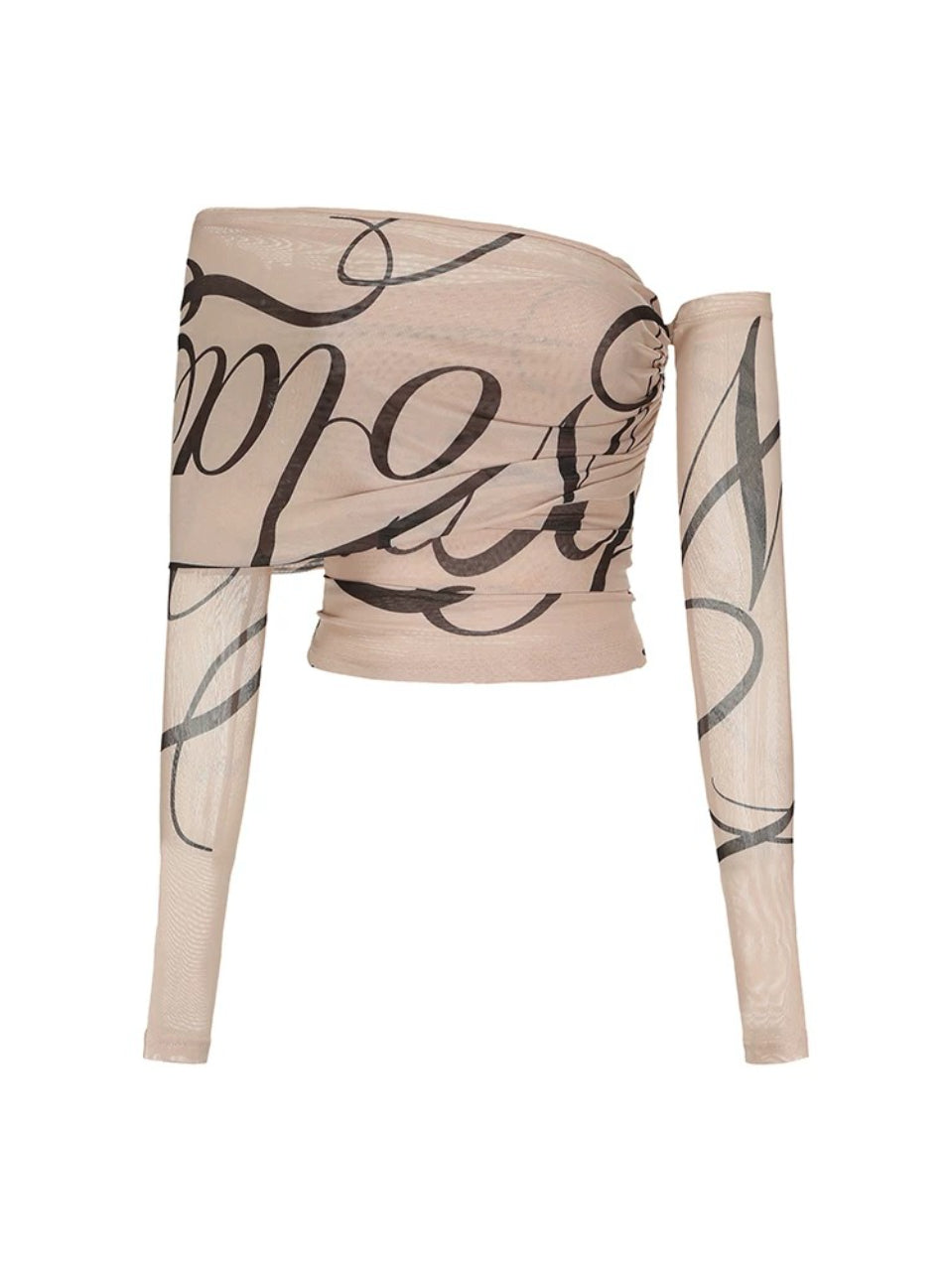 Printed Cowl Off-Shoulder Top