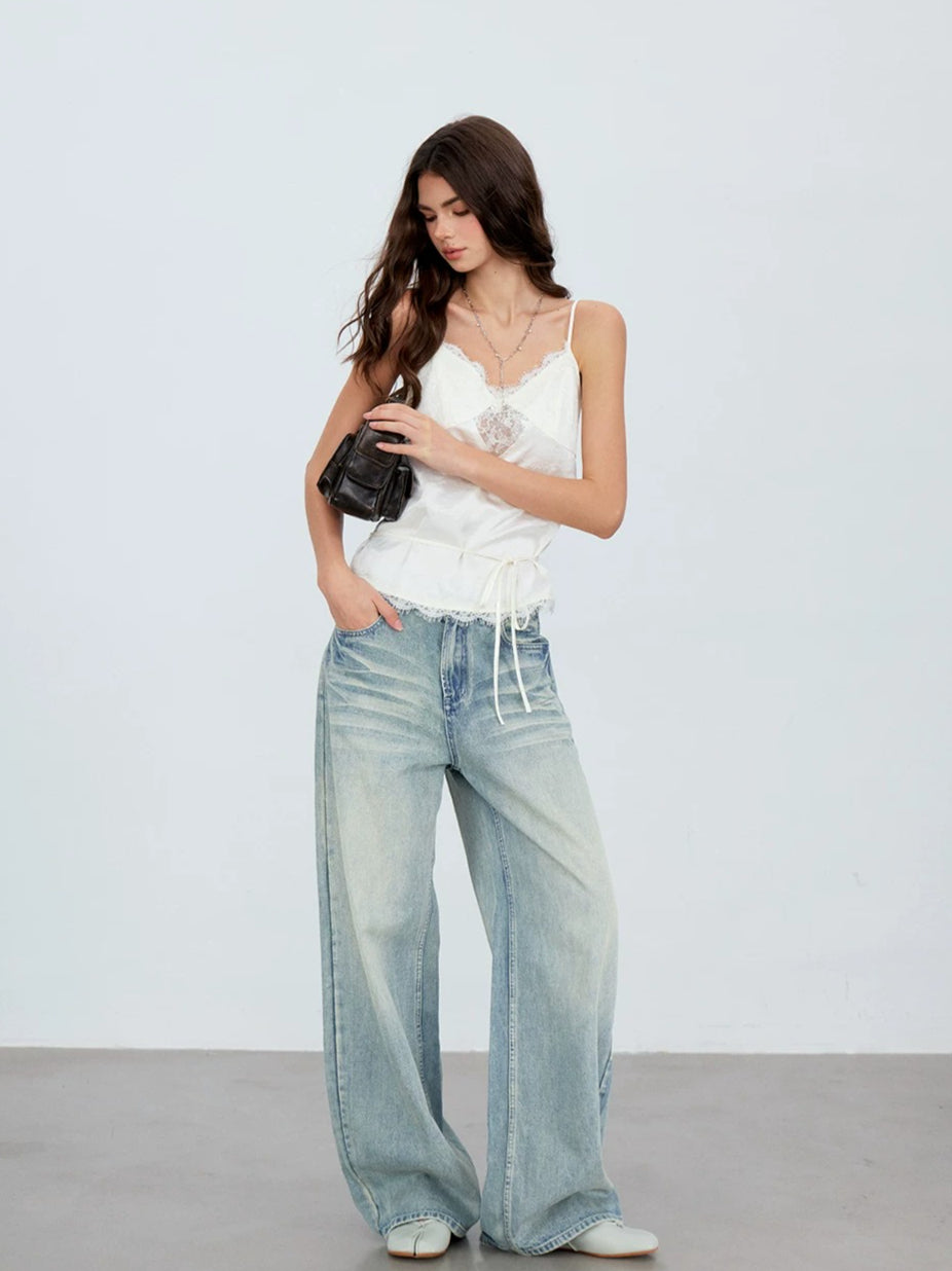 Lace Panel Satin Camisole