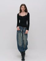 Lace Layered Wool Top