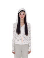 Jacquard Lace Hooded Top