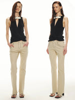 Contrast Stitch Straight Jeans