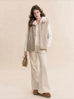 Beige Reversible Shearling Vest