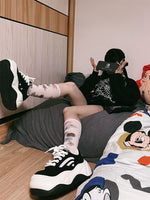 Black Wave Platform Sneakers